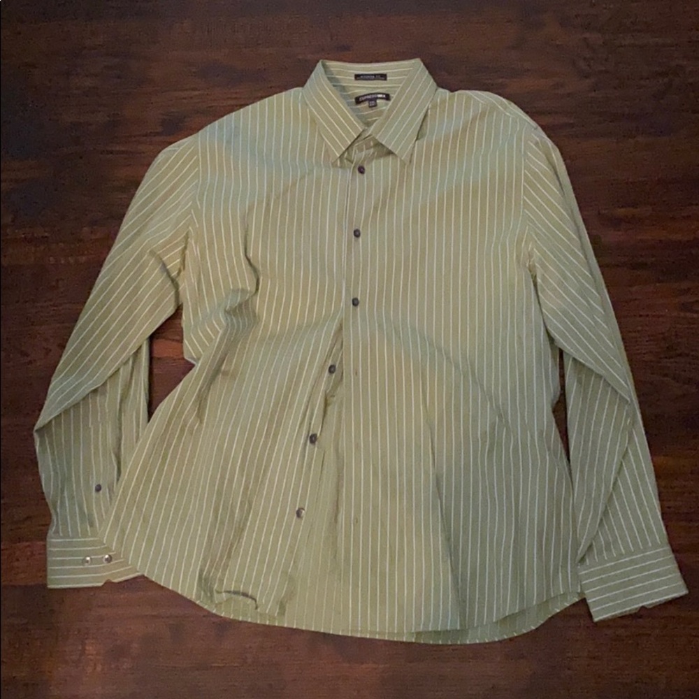 Express Dress Shirt XXL 18-18 1/2 Green